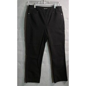 Mario Serrani Italy Womens Black Pull On Stretch Straight Leg Pants Size M